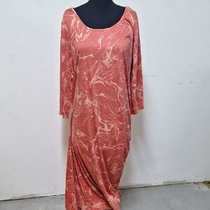 New! Skinnygirl Elegant Marble Print Dress in Peach/Pink Size XL